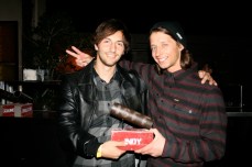 James Holman (on the right) accepting the Best Emerging and Independent Award in 2011 (with co-director Alex Pasquini on the left)