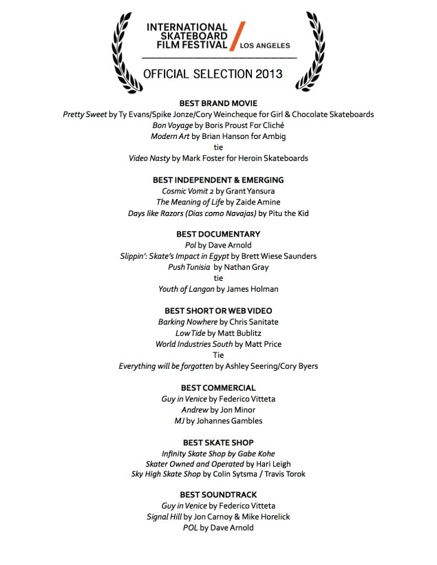 ISFF_LA Official Selections 2013